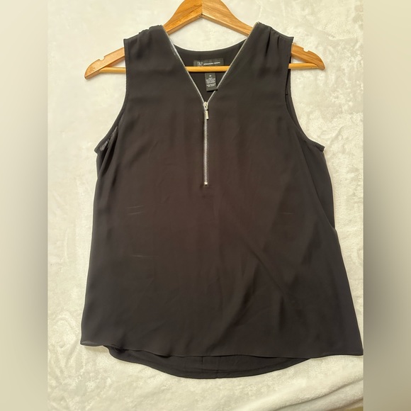 INC from Macys women’s medium black sleeveless blouse. Silver zipper - Picture 6 of 6